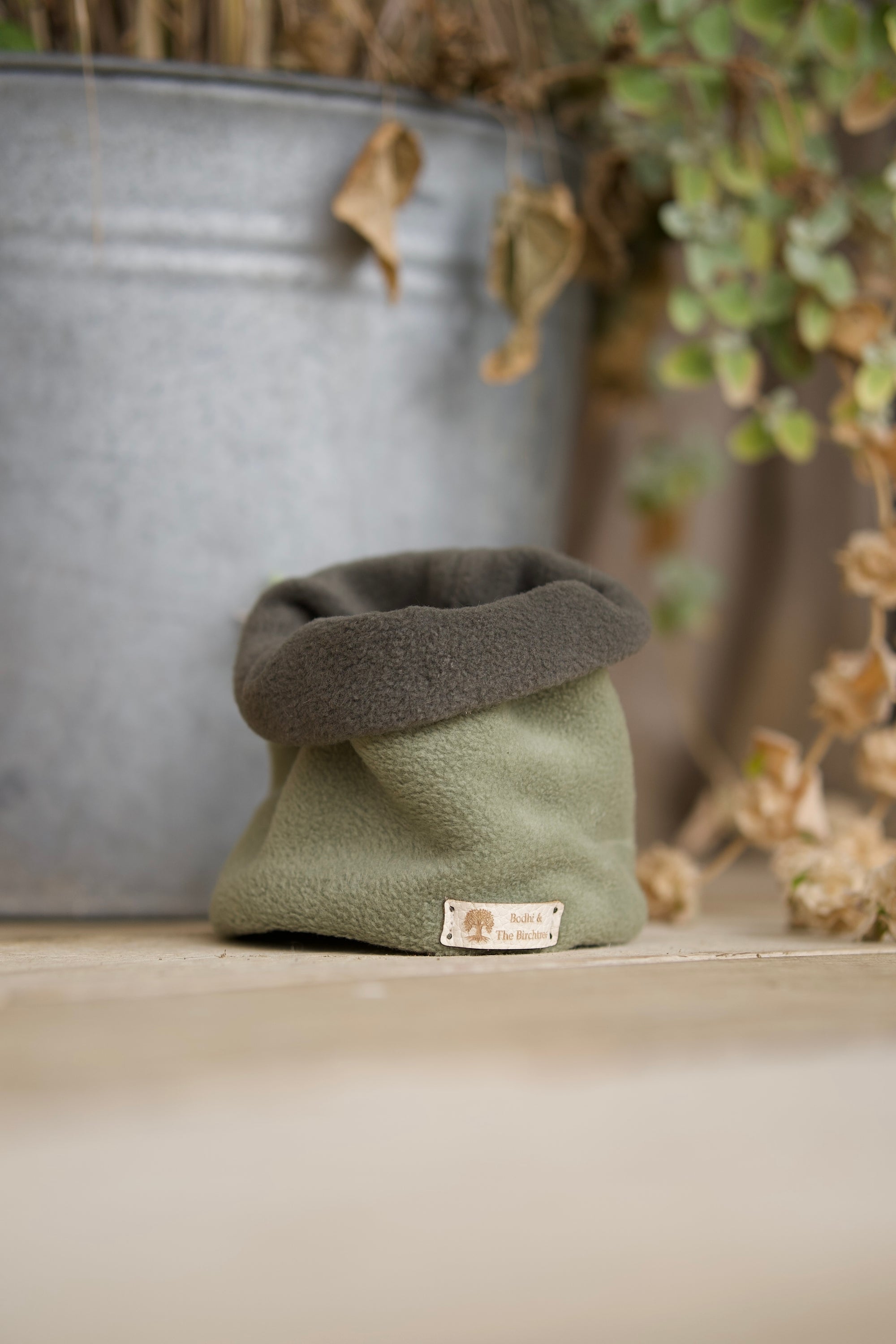 ‘The Harley’ Avocado &amp; New Olive Polar Fleece Snood - Bodhi &amp; The Birchtree