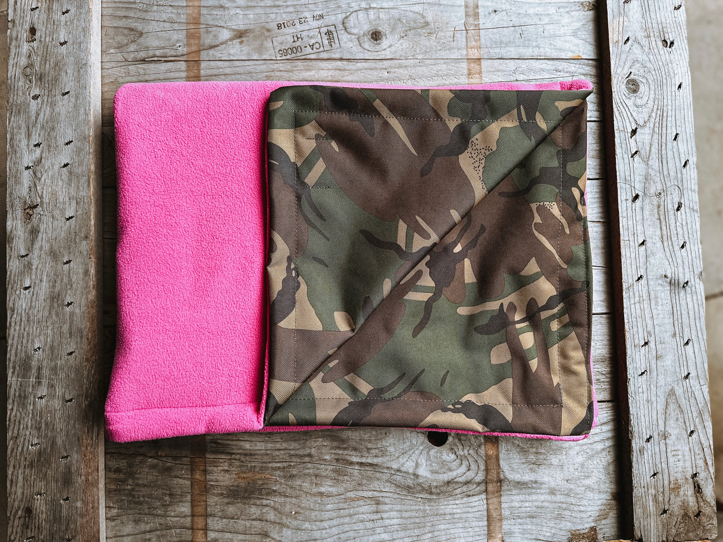 Bodhi & The Birchtree Pink & Camo Boot Blanket