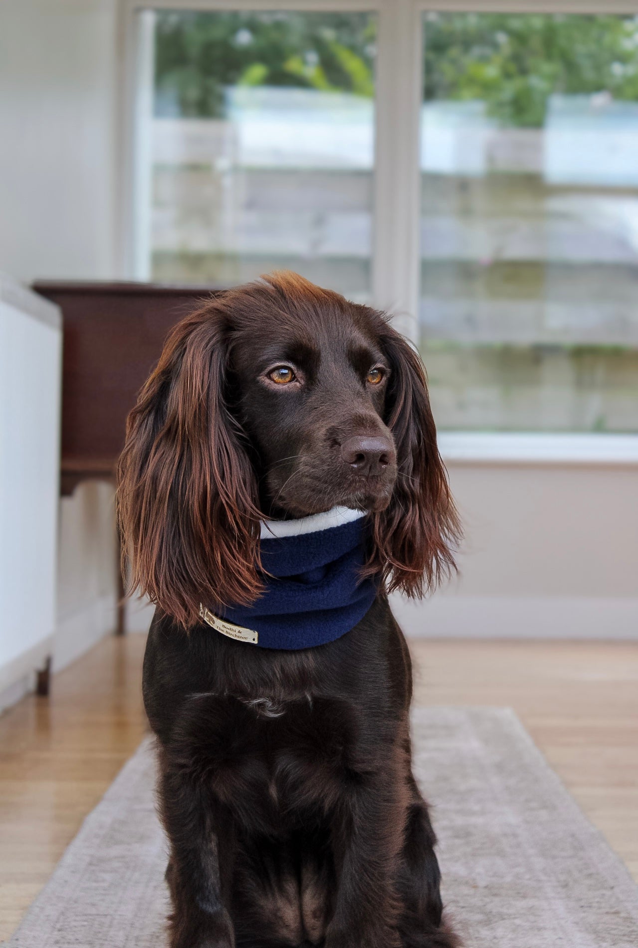 ‘The Winnie’ Navy &amp; Cream Polar Fleece Snood - Bodhi &amp; The Birchtree