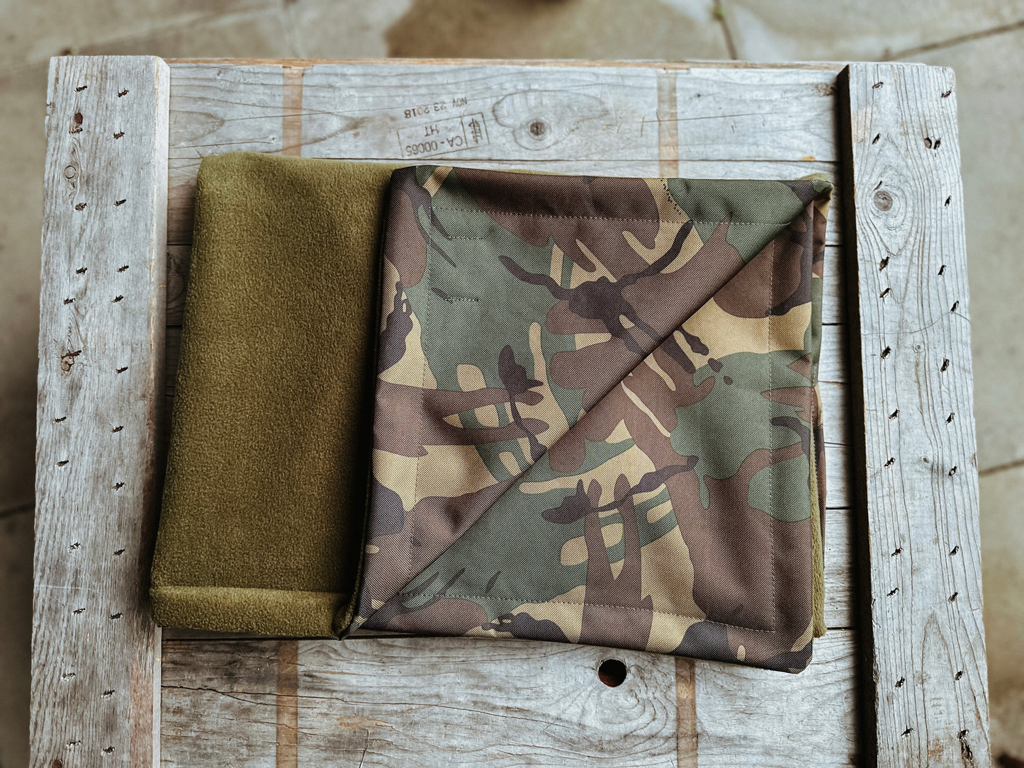 Not Quite Perfect Bodhi & The Birchtree Khaki & Camo Boot Blanket