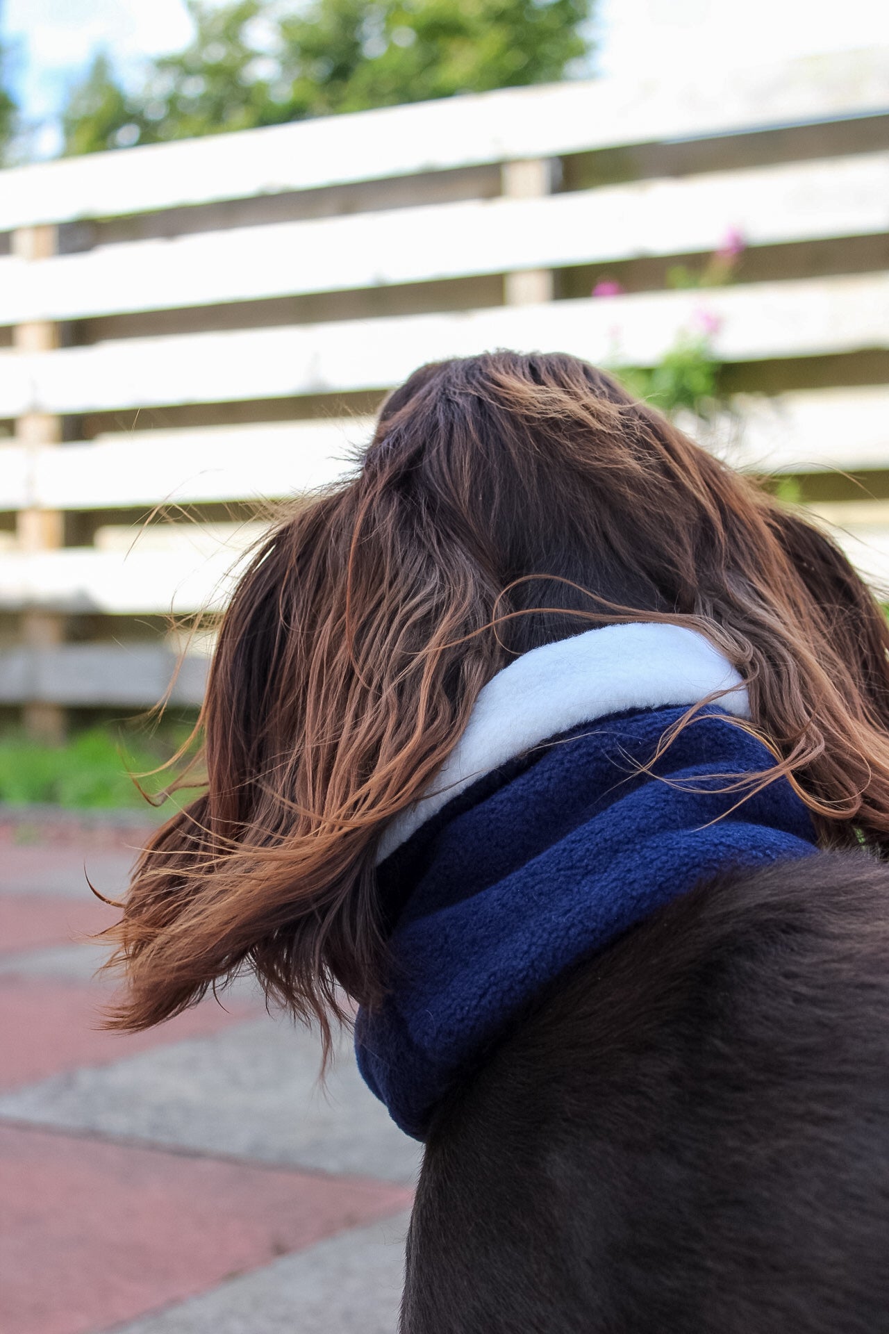 ‘The Winnie’ Navy &amp; Cream Polar Fleece Snood - Bodhi &amp; The Birchtree