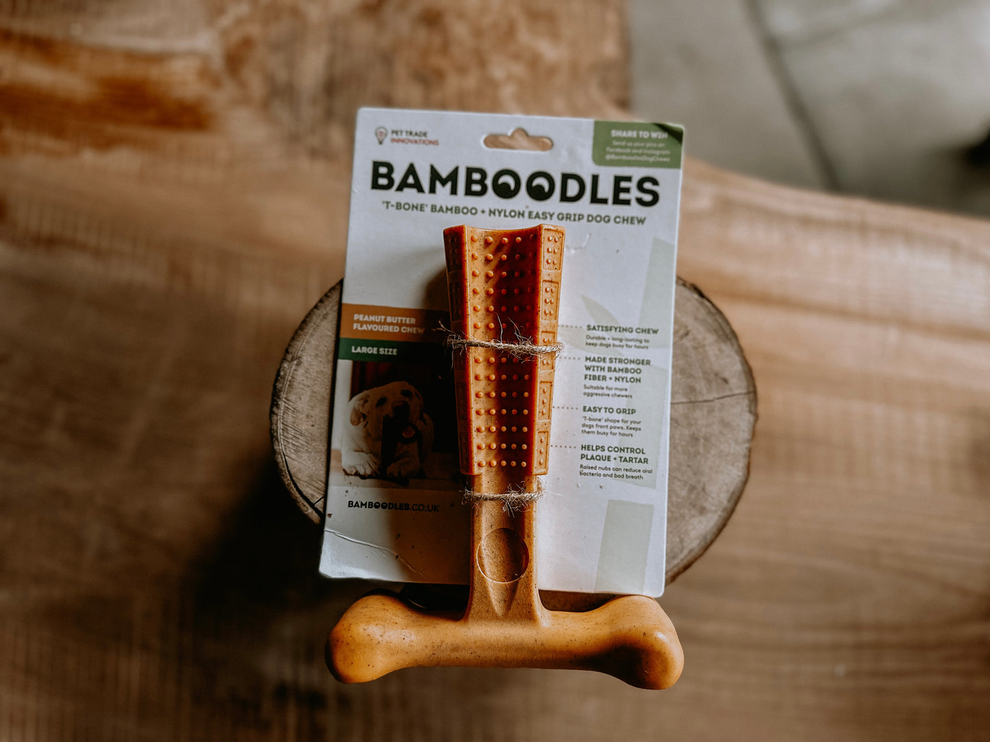Bamboodles T Bone Peanut Butter Large Chewy