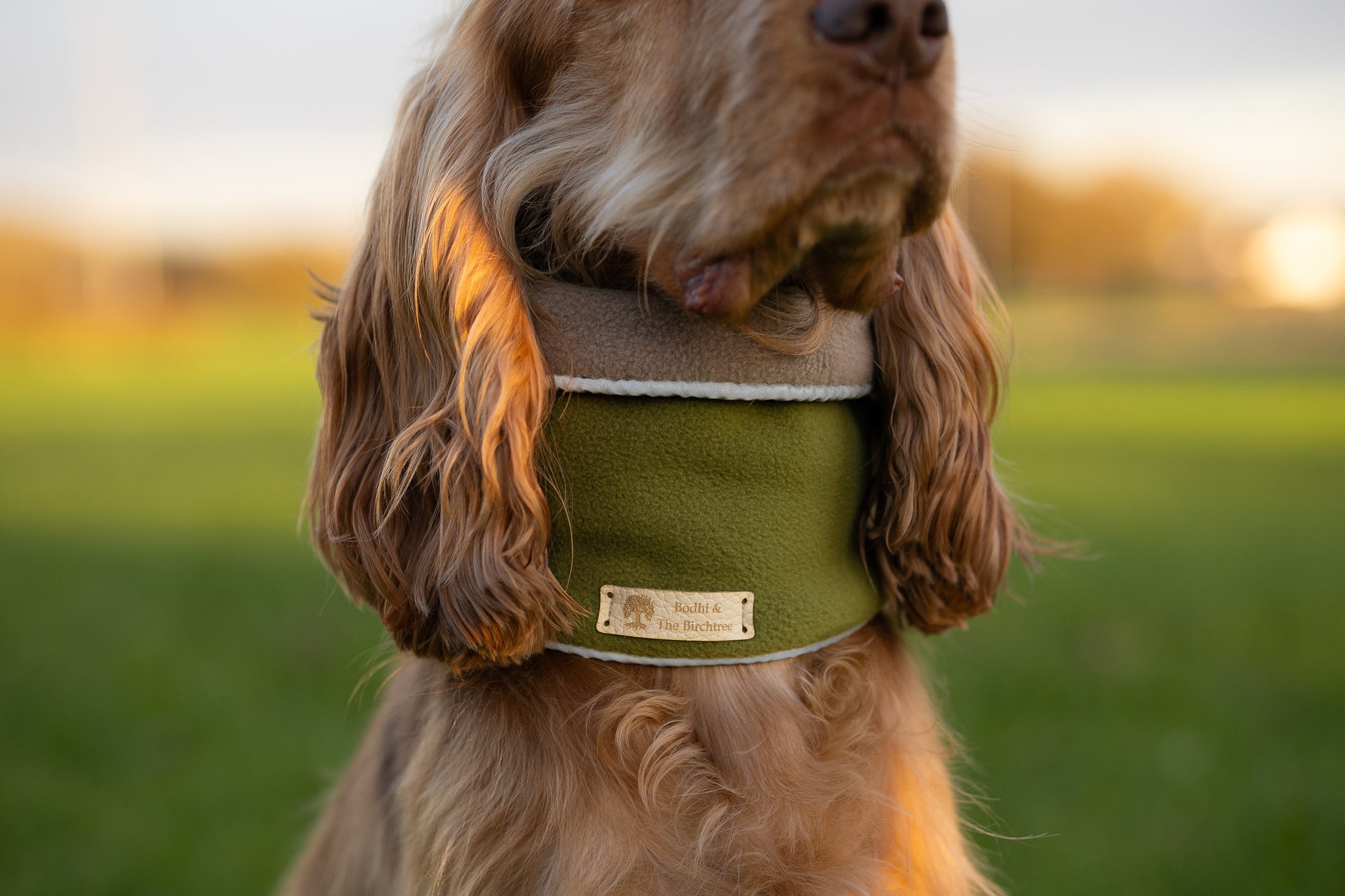 ‘The Harley’ Avocado &amp; New Olive Polar Fleece Reflective Snood Medium No Label - Bodhi &amp; The Birchtree