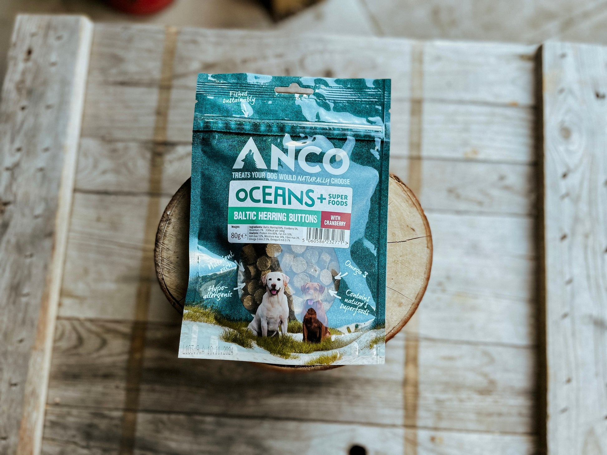 Anco Oceans + Baltic Herring Buttons With Cranberry 80g
