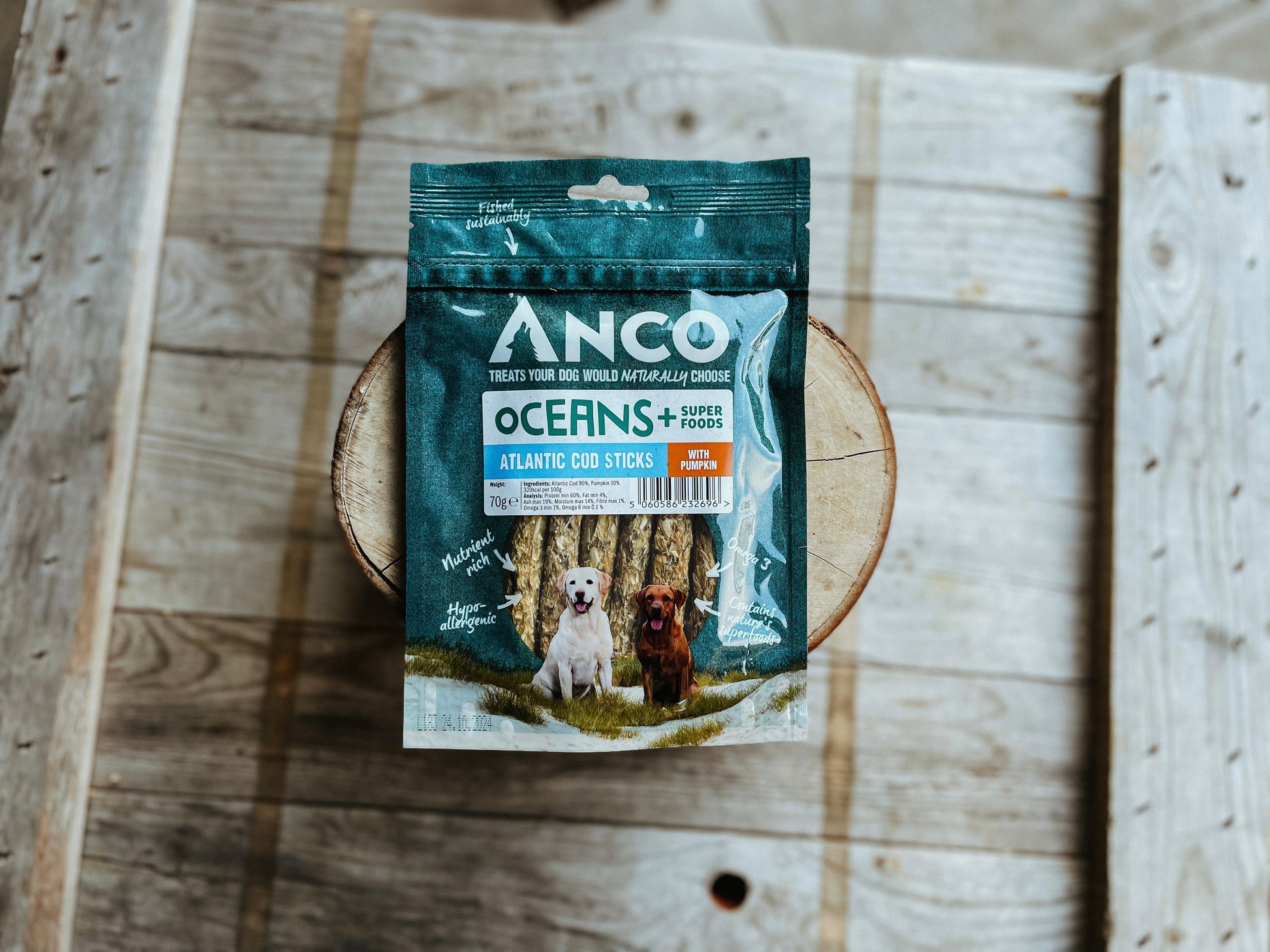 Anco Oceans + Atlantic Cod Stick With Pumpkin 70g