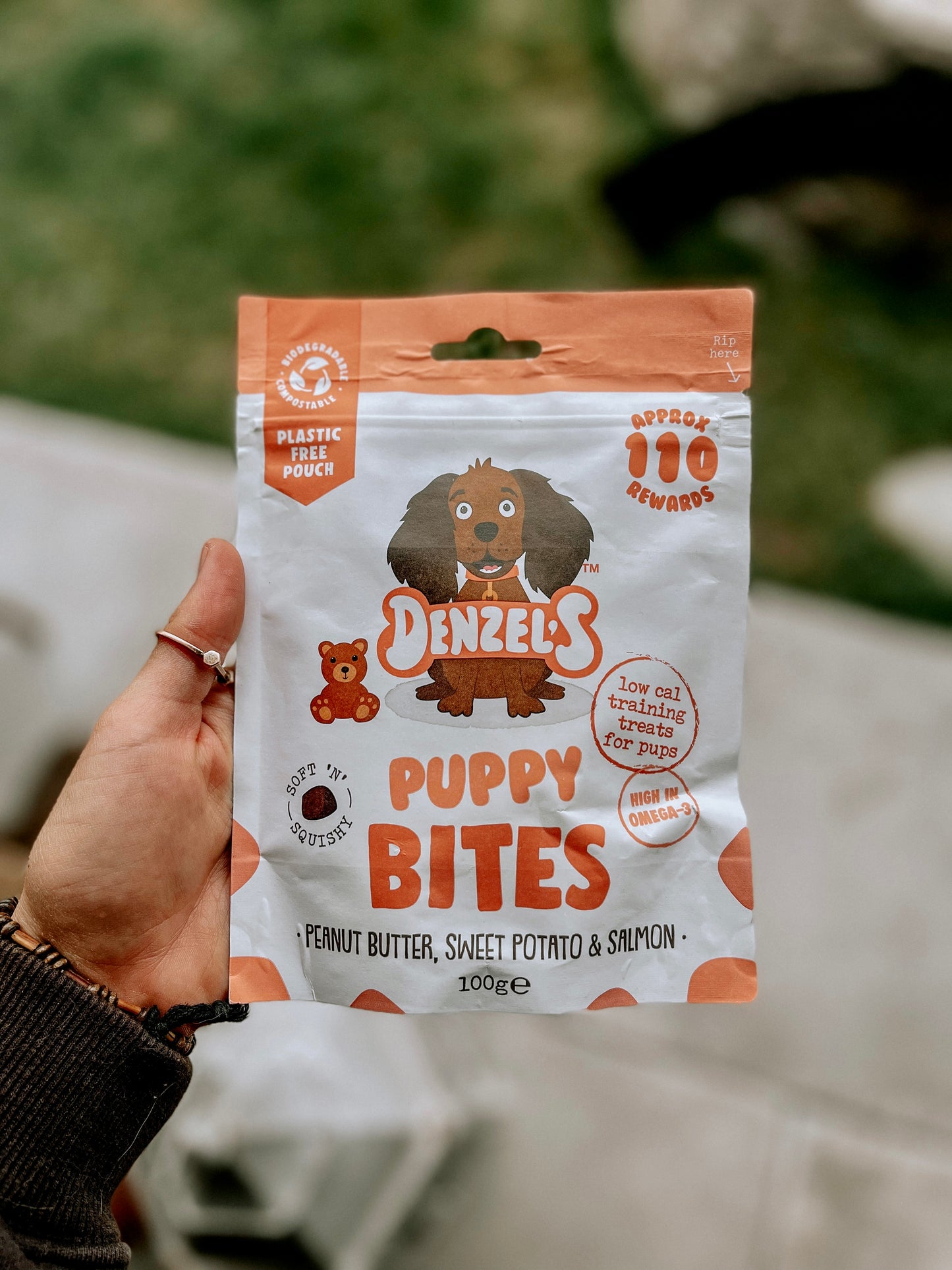 Denzel’s Puppy Peanut Butter, Sweet Potato & Salmon Bites