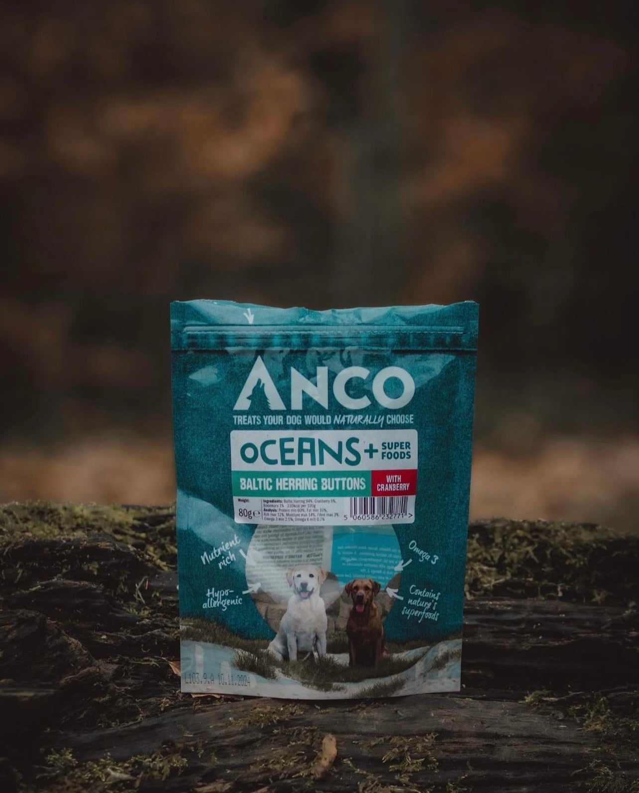 Anco Oceans + Baltic Herring Buttons With Blueberry 80g